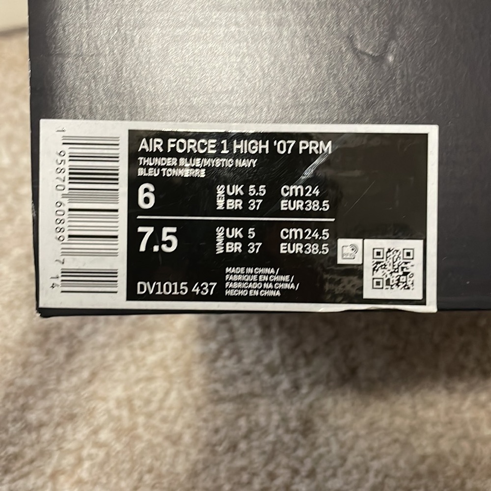 Air force 1 High 07 Thunder Blue Pink Prime. Size 6 - Picture 5 of 5